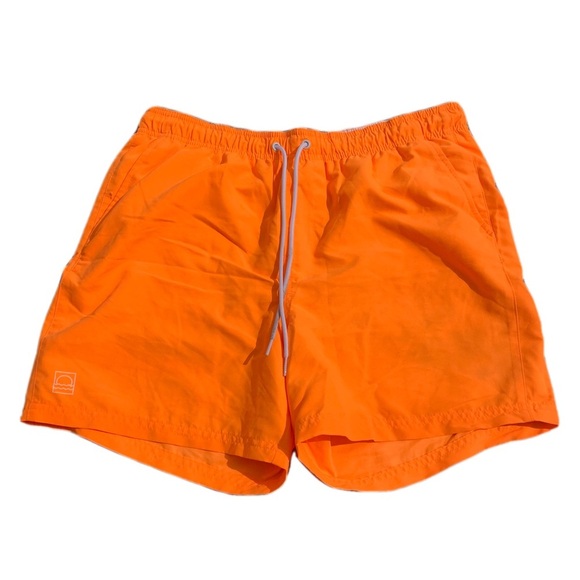 💜 Marks & Spenser Mens Bright Orange Swim Trunks Size Large - Picture 1 of 7